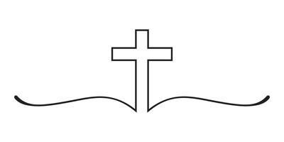 Christian black cross logo and icon design for good friday vector