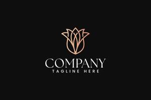 Beauty flower premium concept logo for boutique fashion cosmetic label brand identity vector