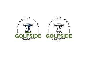 golf tee azul metal logo vector colección para golfista, golf deporte y campeón
