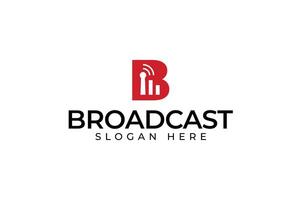 letter B broadcast network modern logo for entertainment and technology company vector