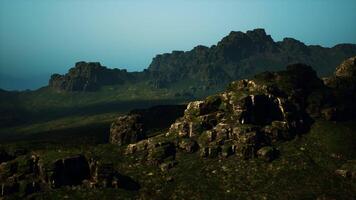 An aerial view of a rocky mountain range video