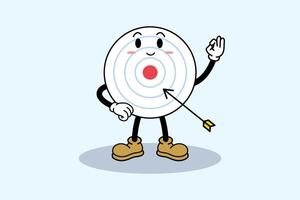 dartboard character with on target great shoot scene for finance marketing business company vector