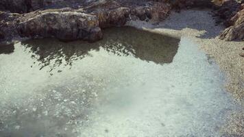 Aerial View of Rocky Waters Enfolded by Spanish Cliffs video