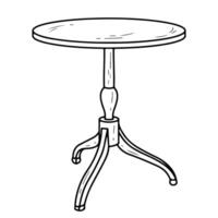 Sketch of a table on a tripod, isolated vector