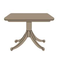 Image of a single support kitchen table, isolated vector