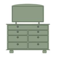 Image of a chest of drawers. Piece of furniture for storage. Furniture for bedroom, study, living room, bathroom vector