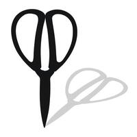 Black silhouette image of scissors. Stationery, pocket, kitchen, manicure, surgery, hairdressers, tailor, garden, household vector
