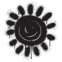 sun spray paint vector. Graffiti, grunge, sunlight graffiti spray on white background. vector