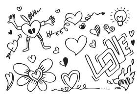 Set of love. Hand drawing. Doodle style. for your design. vector