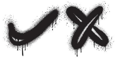 Spray Painted Graffiti Check marks Sprayed isolated with a white background.Vector illustration. vector