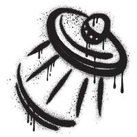 Spray Painted Graffiti ufo icon isolated with a white background. Vector design street art. Eps 10.