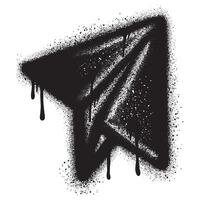 Spray Painted Graffiti paper airplane isolated with a white background. EPS 10. vector