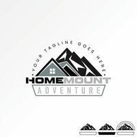 logo diseño gráfico concepto creativo prima vector valores resumen icono emblema montaña y techo casa aventura. relacionado a hogar viaje hotel alojamiento