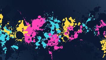 Colorful Splatter Paint Texture In Dark Background vector