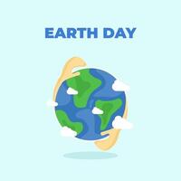 Flat background for earth day celebration vector