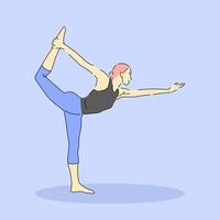 Aesthetic yoga poses vector with health and body illustration