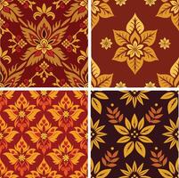 Seamless floral or batik  vector illustration pattern poster background