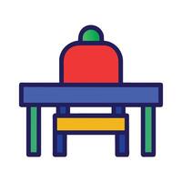 educación icono gráfico ilustración con plano color estilo vector