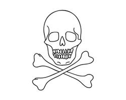 Crossbones death skull, danger or poisonous flat vector icon for apps and websites. Thin vector icons set for infographics, logo, app development and website design.