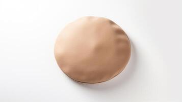 AI generated Photo of Beige Beret Hat isolated on white background. AI Generated