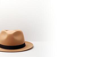 AI generated Photo of Beige Bowler Hat isolated on white background. AI Generated