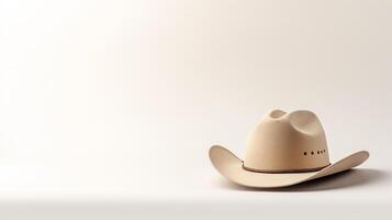 AI generated Photo of Beige Cowboy Hat isolated on white background. AI Generated