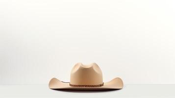 AI generated Photo of Beige Cowboy Hat isolated on white background. AI Generated