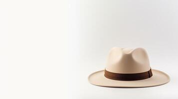 AI generated Photo of Beige Fedora Hat isolated on white background. AI Generated