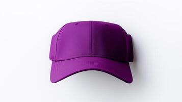 AI generated Photo of Purple Visor cap isolated on white background. AI Generated