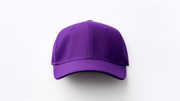 AI generated Photo of Purple Visor cap isolated on white background. AI Generated