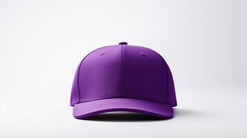 AI generated Photo of Purple Fitted Cap isolated on white background. AI Generated