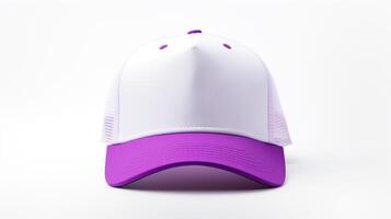 AI generated Photo of Purple Trucker Cap isolated on white background. AI Generated