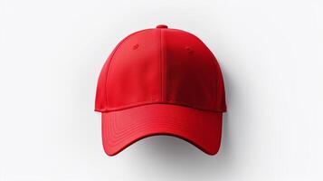 AI generated Photo of Red Baseball Cap isolated on white background. AI Generated