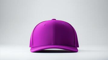 AI generated Photo of Purple Fitted Cap isolated on white background. AI Generated