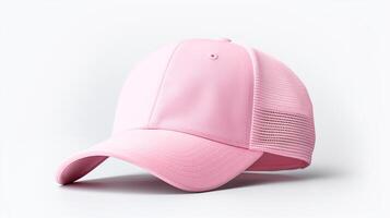 AI generated Photo of Pink Trucker Cap isolated on white background. AI Generated