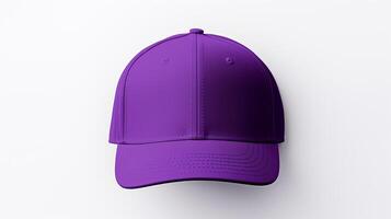 AI generated Photo of Purple Fitted Cap isolated on white background. AI Generated