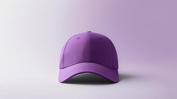 AI generated Photo of Purple Baseball Cap isolated on white background. AI Generated