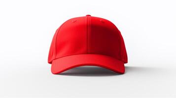 AI generated Photo of Red Baseball Cap isolated on white background. AI Generated