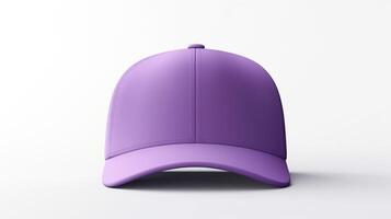 AI generated Photo of Purple Visor cap isolated on white background. AI Generated