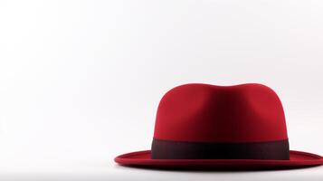 AI generated Photo of Red Bowler Hat isolated on white background. AI Generated