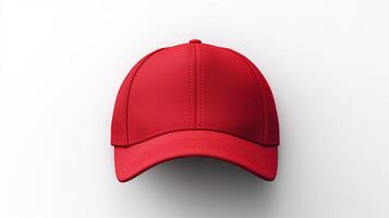 AI generated Photo of Red Cycling Cap isolated on white background. AI Generated