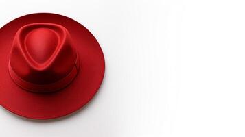 AI generated Photo of Red Panama Hat isolated on white background. AI Generated