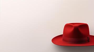 AI generated Photo of Red Panama Hat isolated on white background. AI Generated