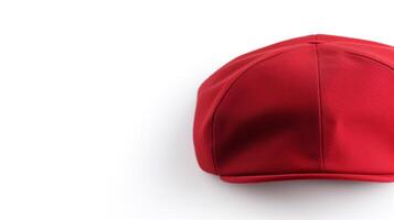 AI generated Photo of Red Flat Cap isolated on white background. AI Generated