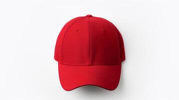 AI generated Photo of Red Fitted Cap isolated on white background. AI Generated