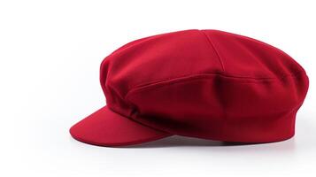 ai generado foto de rojo vendedor de periódicos gorra aislado en blanco antecedentes. ai generado