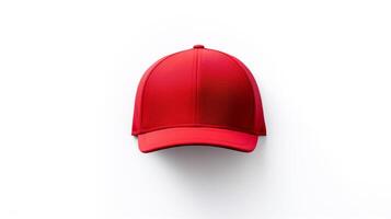 AI generated Photo of Red Cycling Cap isolated on white background. AI Generated