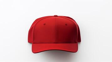 ai generado foto de rojo plano gorra aislado en blanco antecedentes. ai generado