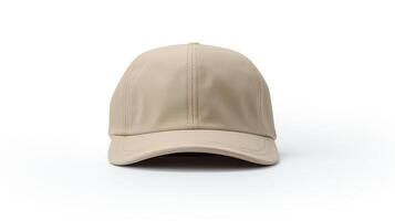 ai generado foto de beige plano gorra aislado en blanco antecedentes. ai generado