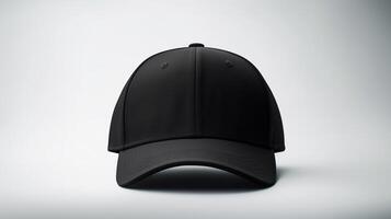 ai generado foto de negro béisbol gorra aislado en blanco antecedentes. ai generado